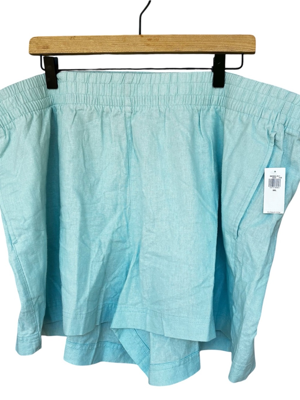 Old Navy Women’s 2XL Linen Blend Shorts Aqua Blue NWT  Coastal Beach Euro Summer
